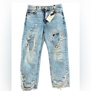 ZARA The Pepper Mom Distressed Jeans